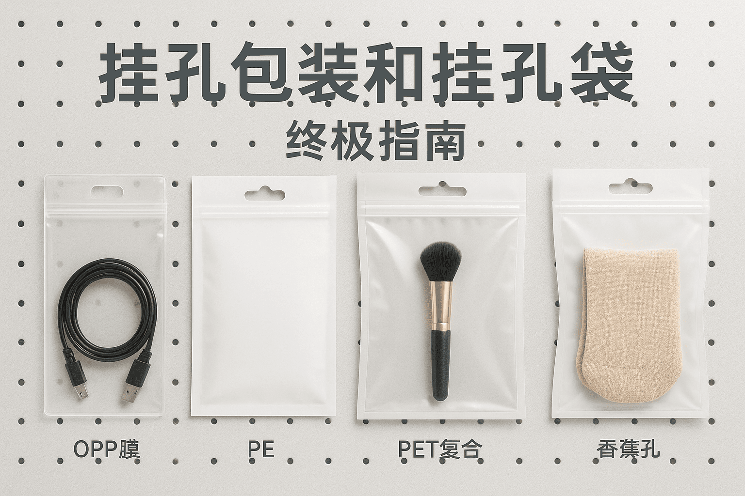 挂孔包装和挂孔袋终极指南:孔型、材质、尺寸、承重与应用(图1) 挂孔包装/挂孔袋