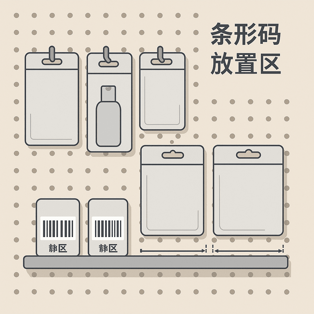 挂孔包装和挂孔袋终极指南:孔型、材质、尺寸、承重与应用(图6) 印刷细节示意图