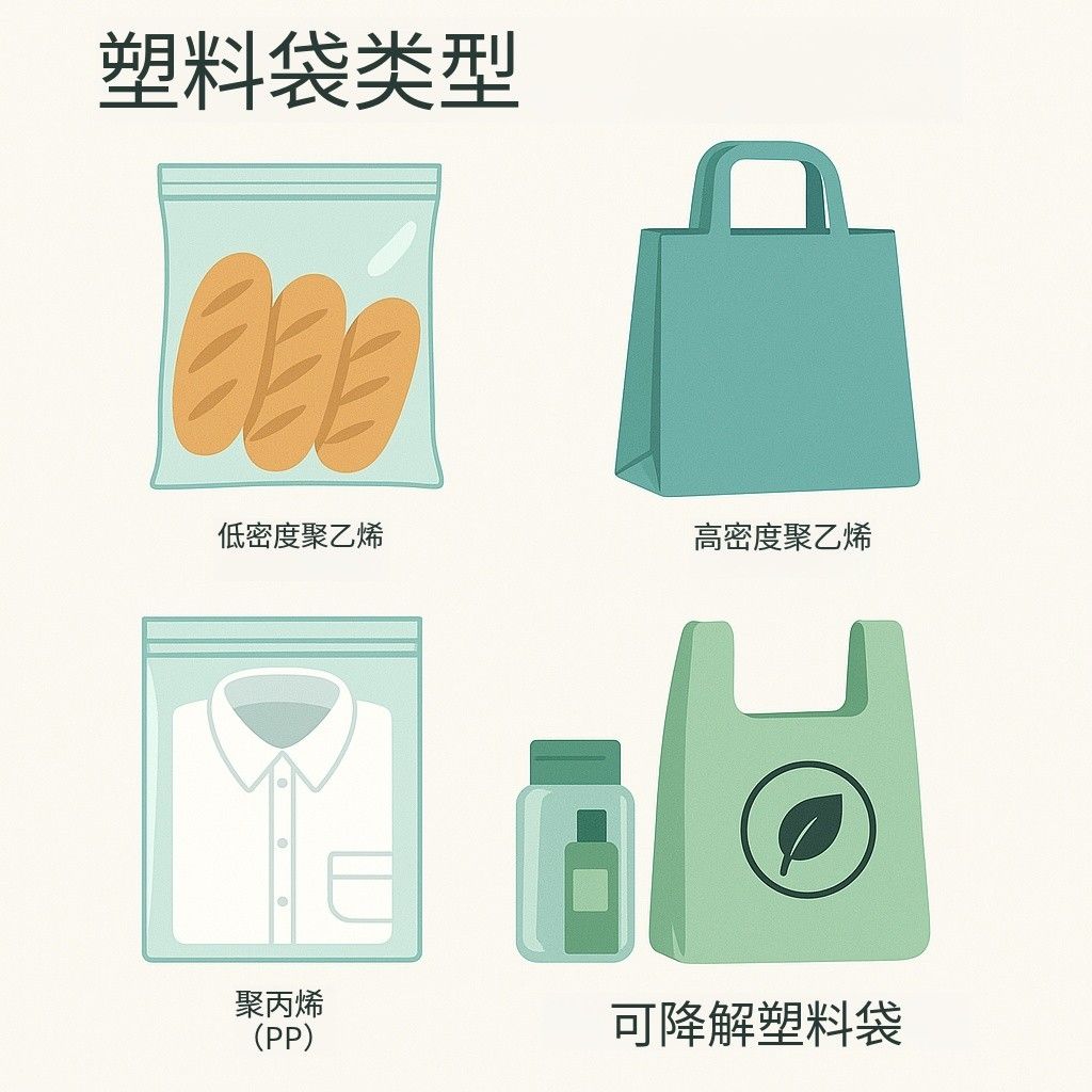常见塑料袋类型示意图